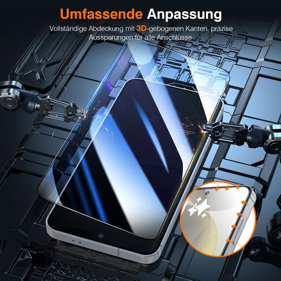 LK Schutzfolie für Samsung Galaxy S25/S24 für Panzerglas, 2 Stück Vollständige Abdeckung Displayfolie, 0 Staub & Blasen Panzerfolie,Kratzfest Folie, HD&Anti-Fingerabdruck für Samsung S25/S24 Glasfolie