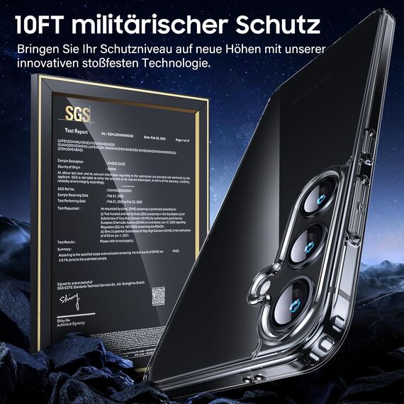 UniqueMe für Samsung Galaxy S24 Hülle, 5-in-1-Set Handyhülle für Samsung S24 Case Rundumschutz Schutzhülle Cover,1 Handyhülle & 2 Schutzfolie & 2 Kameraschutz - Transparent