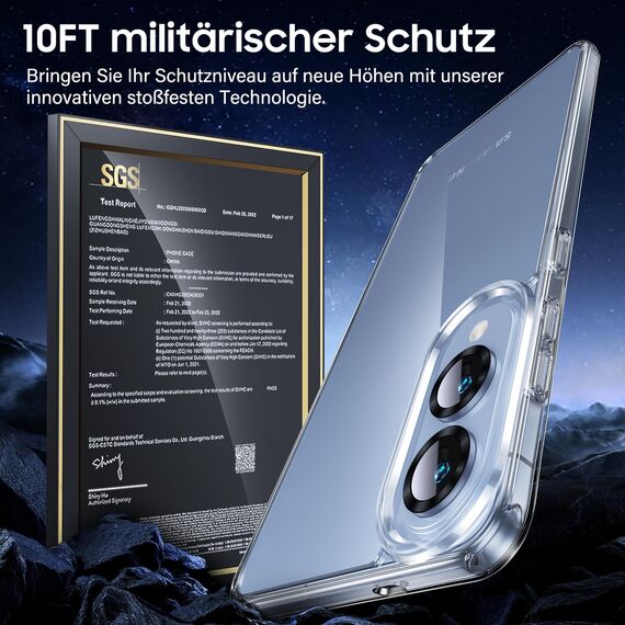 UniqueMe für Samsung Galaxy S25 Edge Hülle - Handyhülle für Samsung S25 Edge Case, 5 in 1 Set Rundumschutz Schutzhülle Cover,1 Handyhülle & 2 Schutzfolie & 2 Kameraschutz - Transparent