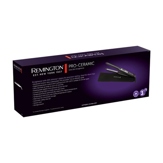 Remington Glätteisen [extra schmale Platten: für kurzes Haar, Pixies, Pony, Bart & kleine Locken] Haarglätter (Ultra-Pro-Keramikbeschichtung, LCD-Display,150-230°C) Bartglätter S5515