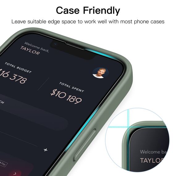 JETech Full Screen Schutzfolie für iPhone 13 Pro Max 6,7 Zoll, Schwarzer Rand Panzer Schutz Glas Folie Displayschutz mit Einfaches Installationswerkzeug, HD Klar, 3 Stück