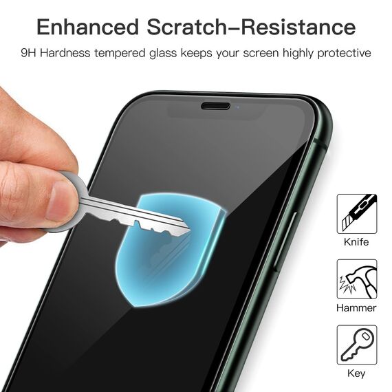 JETech Full Screen Schutzfolie für iPhone 11 Pro Max/iPhone XS Max 6,5 Zoll, Schwarzer Rand Panzer Schutz Glas Folie Displayschutz mit Einfaches Installationswerkzeug, HD Klar, 3 Stück