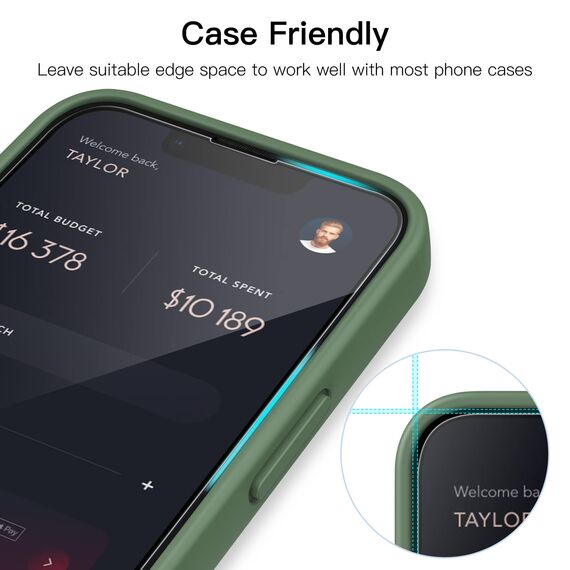 JETech Full Screen Schutzfolie für iPhone 13 mini 5,4 Zoll, Schwarzer Rand Panzer Schutz Glas Folie Displayschutz mit Einfaches Installationswerkzeug, HD Klar, 3 Stück