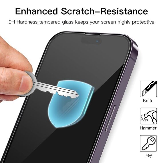 JETech Full Screen Schutzfolie für iPhone 14 Pro 6,1 Zoll, Schwarzer Rand Panzer Schutz Glas Folie Displayschutz mit Einfaches Installationswerkzeug, HD Klar, 3 Stück