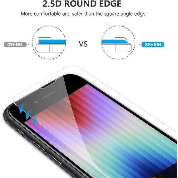 SPARIN 2 Stück Panzer Schutz Glas für iPhone SE 2022/2020 und iPhone 8/7/6/6s, 9h Härte Schutzfolie für iPhone 4.7 Zoll, HD,Anti-Kratzen