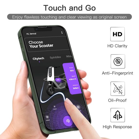 JETech Full Screen Schutzfolie für iPhone 13 mini 5,4 Zoll, Schwarzer Rand Panzer Schutz Glas Folie Displayschutz mit Einfaches Installationswerkzeug, HD Klar, 3 Stück
