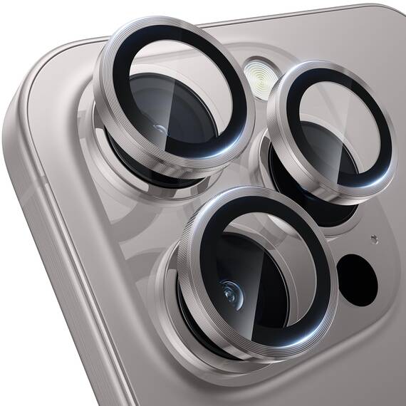 WSKEN für iPhone 16 Pro Max/iPhone 16 Pro Kameraschutz - 9H Härte Kratzfest Blasenfrei, HD Gehärtetes Kamera Metallglas Panzer Schutz Glas Displayschutz Folie,Handyhülle Freundlich,Natural Titanium