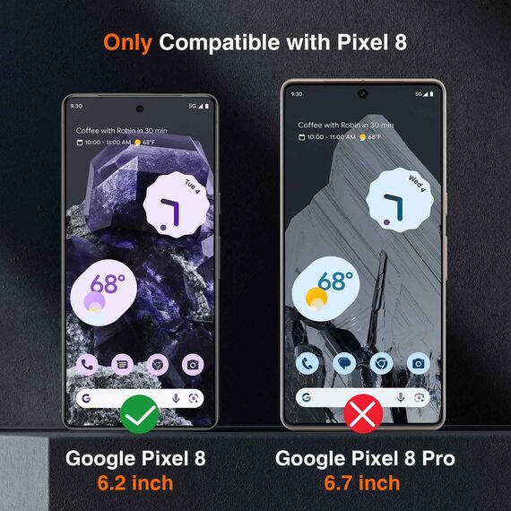 LK Panzer Schutz Glas für Google Pixel 8 Schutzfolie, 2 Schutzglas und 2 Kameraschutz, Bruchsicher Kratzfest 9H Härte Folie, Rahmen-Installationshilfe, HD Displayschutz für Pixel 8 Panzerfolie