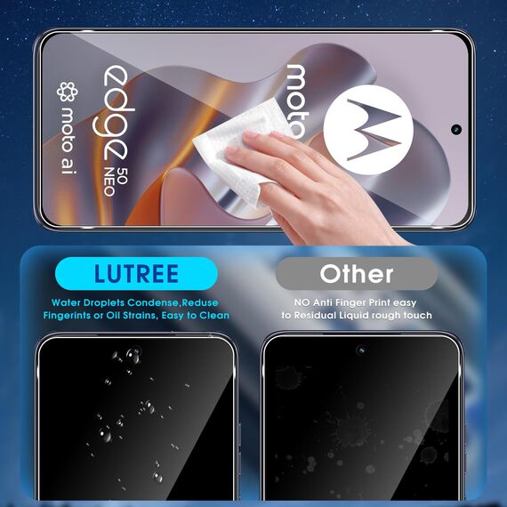 Lutree für Motorola Moto Edge 50 Neo für Panzerglas Schutzfolie, 2+2 Stück Schutzglas + Kameraschutz Folie, 9H Härte HD Displayschutz Bläschenfrei Anti- Kratzer Displayfolie