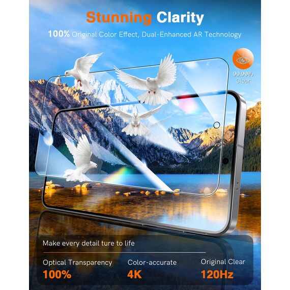 LK für Samsung Galaxy S25 FE Panzer Schutz Glas, [Premium Qualität] Vollständige [Auto-Installation] Abdeckung Schutzfolie, 0 Staub & Blasen, Kratzfest, HD & Anti-Fingerabdruck, 2 Stück