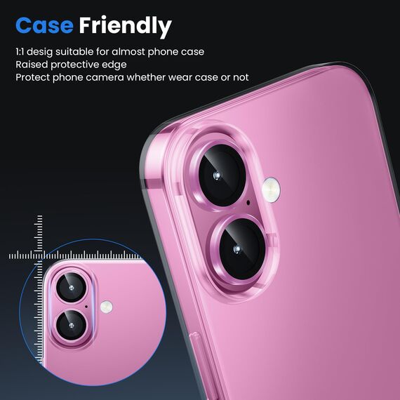 WSKEN für iPhone 17 Kameraschutz/iPhone 16/16 Plus Kameraschutz - 9H Kratzfest Blasenfrei,HD Kamera Metallglas Panzer Schutz Glas Displayschutz Folie,Handyhülle Freundlich,Anti-Fingerabdruck,Titanium