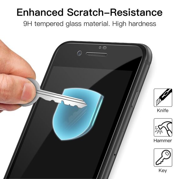 JETech Full Screen Schutzfolie für iPhone SE 3/2, iPhone 8/7 4,7 Zoll, Schwarzer Rand Panzer Schutz Glas Folie Displayschutz mit Einfaches Installationswerkzeug, HD Klar, 3 Stück (Schwarz)