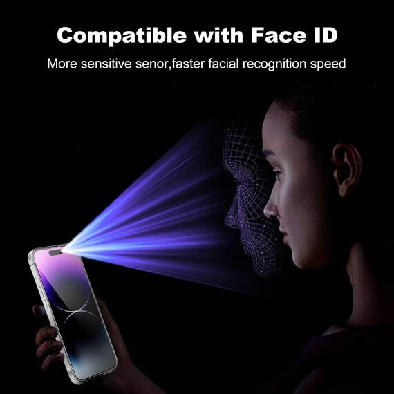Tentoki sichtschutz für panzerglas iPhone 14 Pro 6,1 Zoll, kompatibel mit Face ID, 25° Anti-Spionage Premium 9H Schutzglas Glas [Ultra-Privatsphäre] [Auto Dust-Elimination] [HD klar] 2 Stück