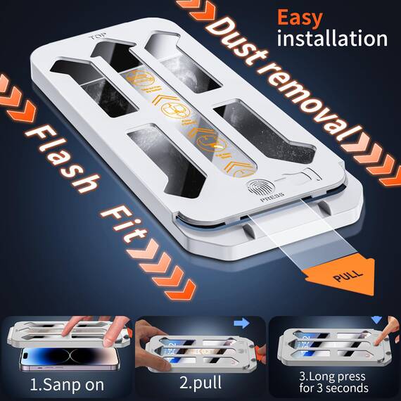 Tentoki sichtschutz für panzerglas iPhone 14 Pro 6,1 Zoll, kompatibel mit Face ID, 25° Anti-Spionage Premium 9H Schutzglas Glas [Ultra-Privatsphäre] [Auto Dust-Elimination] [HD klar] 2 Stück