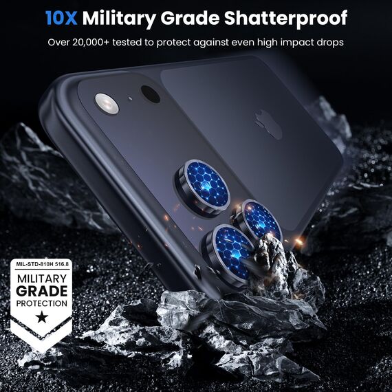 WSKEN für iPhone 17 Pro Max/iPhone 17 Pro Kameraschutz - 9H Härte Kratzfest Blasenfrei, HD Gehärtetes Kamera Metallglas Panzer Schutz Glas Displayschutz Folie,Handyhülle Freundlich,Deep Blue