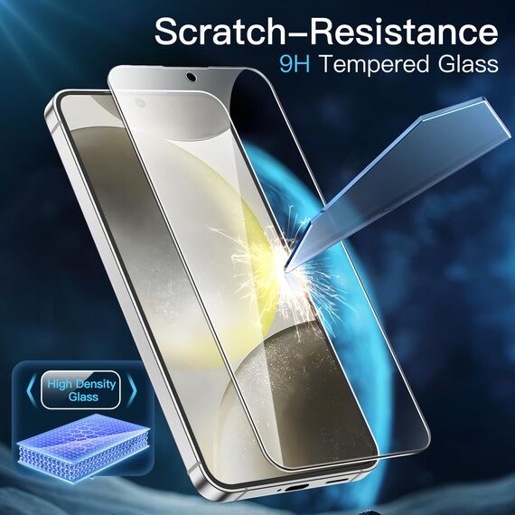 JETech Schutzfolie für Samsung Galaxy S24 5G 6,2 Zoll, Gehärtete Glas Displayschutz, Fingerabdruck ID Kompatibel, HD Klar, 3 Stück