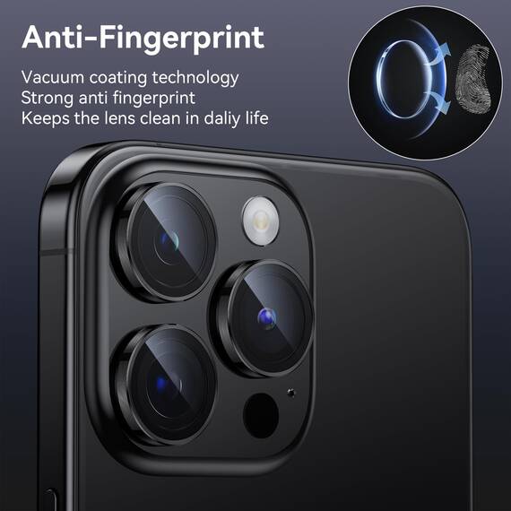 WSKEN für iPhone 15 Pro Max/iPhone 15 Pro Kameraschutz - 9H Härte Kratzfest Blasenfrei, HD Gehärtetes Kamera Metallglas Panzer Schutz Glas Displayschutz Folie,Handyhülle Freundlich,Black Titanium