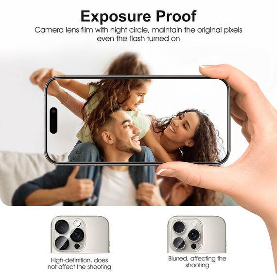 SPARIN Panzer Schutz Glas für iPhone 16 Pro, 3+3 Stück Schutzfolie und Kameraschutz mit Rahmen-Installationshilfe,9H Härte, Anti-Kratzen, Anti-Öl, Anti-Bläschen,HD-Klar