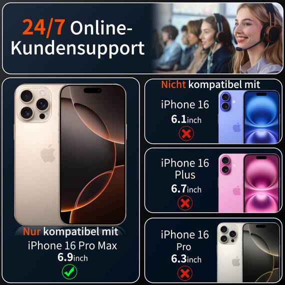 Tentoki für Panzerglas für iPhone 16 Pro Max Panzer Schutz Glas (6.9''), Schutzfolie kompatibel mit iPhone 16promax, Auto Dust-Elimination Panzerfolie [9H+] Full Screen [Bläschenfrei] 2 Stück