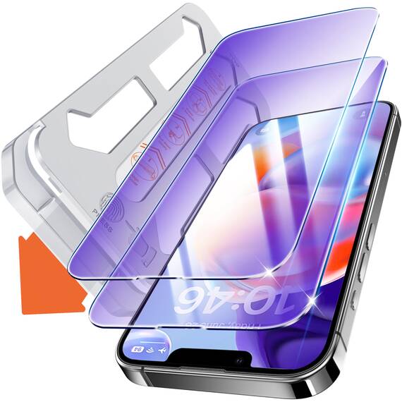 Tentoki für Panzerglas iPhone 16e/13/13Pro/14 (6,1 zoll) Schutzfolie Anti-Blaulicht, 2.5D vollständige Abdeckung 9H+ Displayschutz, Reduzieren Sie die Ermüdung der Augen [Augen schützen] [HD] 2 Stück