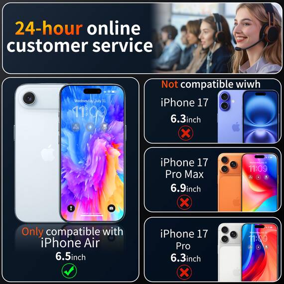 Tentoki sichtschutz für panzerglas für iPhone Air (6.5 Zoll), iPhone Air kompatibel mit Face ID, Schutzfolie 25° Anti-Spionage Schutz Glas [Auto Dust-Elimination][Blasenfrei] 2 Stück