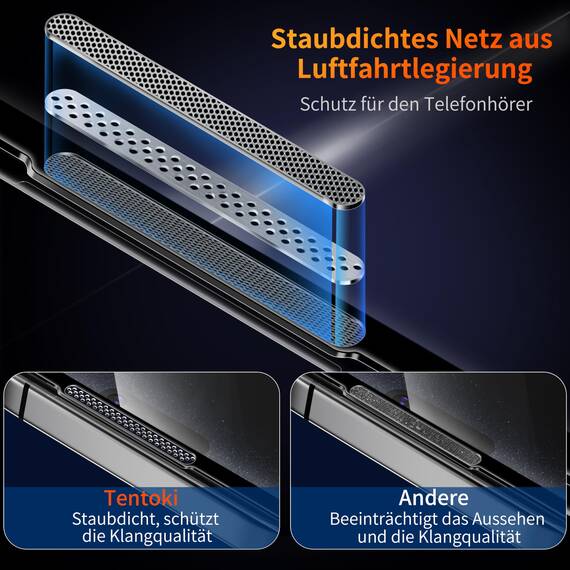 Tentoki für Panzerglas für iPhone 16 Pro/iPhone 17 Panzer Schutz Glas (6.3''), Schutzfolie kompatibel mit iPhone 16pro /17, Auto Dust-Elimination Panzerfolie [9H+] Full Screen [Bläschenfrei] 2 Stück