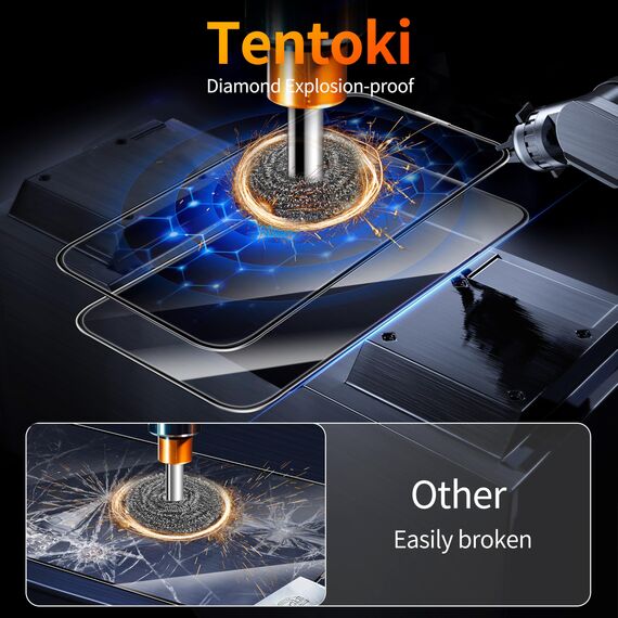 Tentoki sichtschutz für panzerglas für iPhone 17 (6.3 Zoll), kompatibel mit Face ID, Schutzfolie 25° Anti-Spionage Schutz Glas [Auto Dust-Elimination][Blasenfrei] 2 Stück