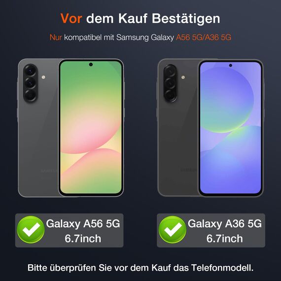 LK 3 Stück Schutzfolie für Samsung Galaxy A56 5G/A36 5G für Panzerglas, 9H Härte Stoßfest Kratzfest Panzerfolie, HD Ultra-klar Displayschutzfolie
