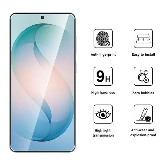 WFTE [2 Stück Schutzfolie für Samsung Galaxy S26 Plus 5G Panzerglas Glasfolie 9H Härte, Anti-Kratzen, Anti-Bläschen Displayschutzfolien Panzer Schutz Glas für Galaxy S26 Plus/S26+