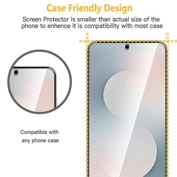 WFTE [2 Stück Schutzfolie für Samsung Galaxy S25 FE Panzerglas Glasfolie 9H Härte, Anti-Kratzen, Anti-Bläschen Displayschutzfolien Panzer Schutz Glas für Samsung S25 FE