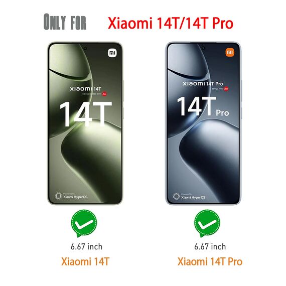 WFTE [2 Stück Schutzfolie für Xiaomi 14T/14T Pro Panzerglas folie 9H Härte, Anti-Kratzen, Anti-Bläschen Displayschutzfolien Schutz Glas für Xiaomi Mi 14T/14T Pro 5G