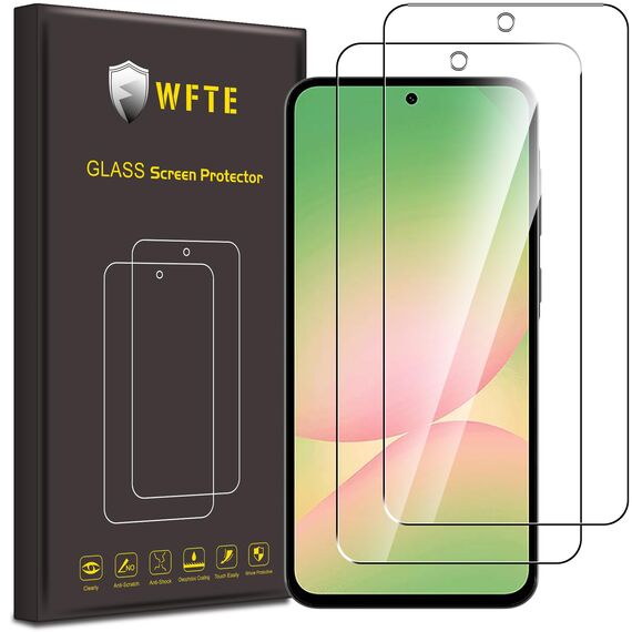 WFTE [2 Stück Schutzfolie für Samsung Galaxy A56 5G / A36 / S24 FE Panzerglas Glasfolie 9H Härte, Anti-Kratzen, Anti-Bläschen Displayschutzfolien Panzer Schutz Glas für Samsung A56