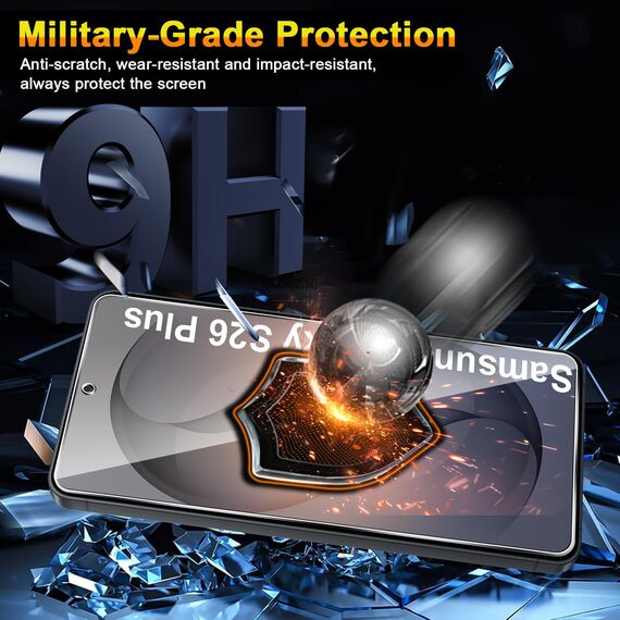 QULLOO Schutzfolie für Samsung Galaxy S26 Plus / S26+ für Panzerglas, 3 Stück Displayschutz und 3 Stück Kameraschutz, 9H Härte HD Klar Schutzglas mit Montage Rahmen Anti-Kratzen Glas Folie