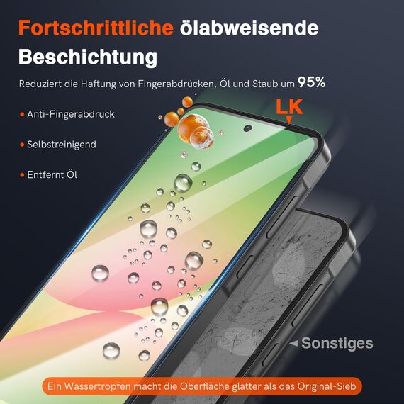 LK 3 Stück Schutzfolie für Samsung Galaxy A56 5G/A36 5G für Panzerglas, 9H Härte Stoßfest Kratzfest Panzerfolie, HD Ultra-klar Displayschutzfolie