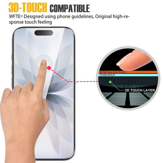 WFTE [2 Stück Schutzfolie für iPhone 17/17 Pro Panzerglas Glasfolie 9H Härte, Anti-Kratzen, Anti-Bläschen Displayschutzfolien Panzer Schutz Glas für iPhone 17/17 Pro