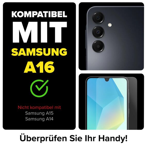 FlexiSchutz® Schutzglas für Samsung Galaxy A17/ A16 5G/ 4G Schutzfolie, Screen Protector, Glas Displayschutzfolie mit Praktischer Installationshilfe, Displayschutz, Glas Folie mit Schablone [2 Stück]