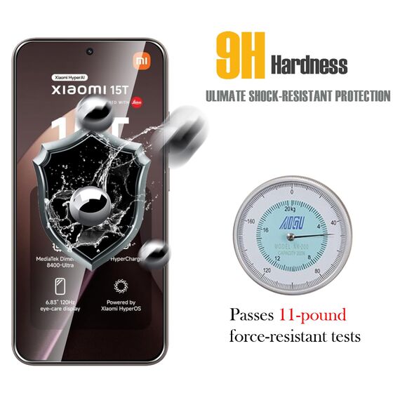 WFTE [2 Stück Schutzfolie für Xiaomi 15T / Xiaomi 15T Pro Panzerglas Glasfolie 9H Härte, Anti-Kratzen, Anti-Bläschen Displayschutzfolien Panzer Schutz Glas für Xiaomi 15T