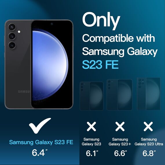 JETech Schutzfolie für Samsung Galaxy S23 FE 6,4 Zoll, Panzer Schutz Glas Folie Displayschutz, Fingerabdruck-ID-Kompatibel, HD Klar, 3 Stück