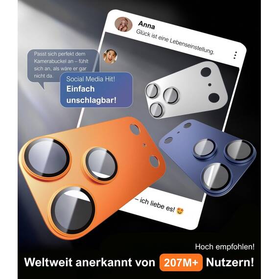 TORRAS für iPhone 17 Pro Max Kameraschutz [Nr.1 Militärtaugliche Bruchsicherheit] Kratzfest & HD-Klare Kamera schutz für iPhone 17 Pro Max,9H+ Härte & Einfache Montage,Blau