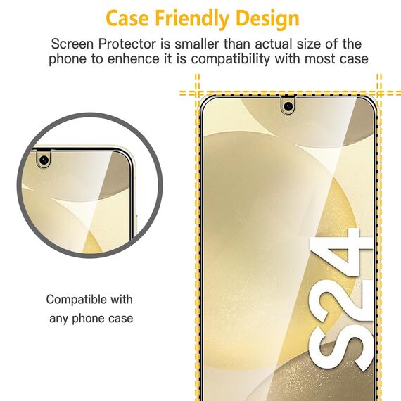 WFTE [2 Stück] Schutzfolie für Samsung Galaxy S24 5G Panzer Schutz Glas Glasfolie 9H Härte, Anti-Kratzen, Anti-Bläschen Displayschutzfolien Panzer Schutz Glas für Samsung S24