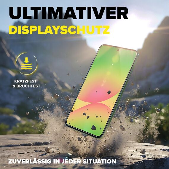 FlexiSchutz® Schutzglas für Samsung Galaxy A56 5G Schutzfolie, Screen Protector, Glas Displayschutzfolie mit Praktischer Installationshilfe, Displayschutz, Glas Folie mit Schablone [2 Stück]