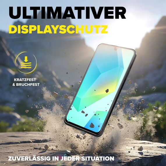 FlexiSchutz® Schutzglas für Samsung Galaxy A17/ A16 5G/ 4G Schutzfolie, Screen Protector, Glas Displayschutzfolie mit Praktischer Installationshilfe, Displayschutz, Glas Folie mit Schablone [2 Stück]