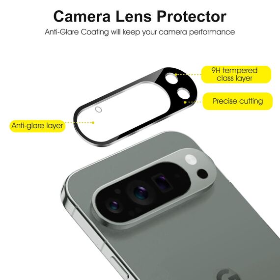 SPARIN Panzer Schutz Glas für Google Pixel 9 Pro XL（6.8”）, 3 Schutzglas und 2 Kamera Schutzfolie, mit Rahmen-Installationshilfe, 9H Härte, Kompatibel mit Fingerabdrucksensor (Packung mit 2)