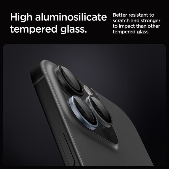 Spigen Glas.tR EZ Fit Optik Pro Kameraschutz kompatibel mit iPhone 15 Pro, iPhone 15 Pro Max, iPhone 14 Pro, iPhone 14 Pro Max, 2 Stück, ZeroOne Edition, Individuelle Kameraprotektion, Anti-Kratzer