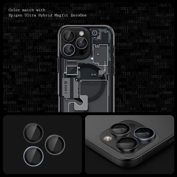 Spigen Glas.tR EZ Fit Optik Pro Kameraschutz kompatibel mit iPhone 15 Pro, iPhone 15 Pro Max, iPhone 14 Pro, iPhone 14 Pro Max, 2 Stück, ZeroOne Edition, Individuelle Kameraprotektion, Anti-Kratzer