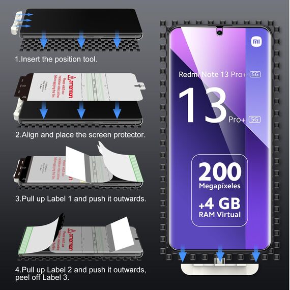 LK TPU Displayschutzfolie ist Kompatibel mit Redmi Note 13 Pro Plus, 3 Schutzfolien [Ohne Glas], 3D Gekrümmte Vollständige Abdeckung, HD Klar, Touch Screen Empfindlich