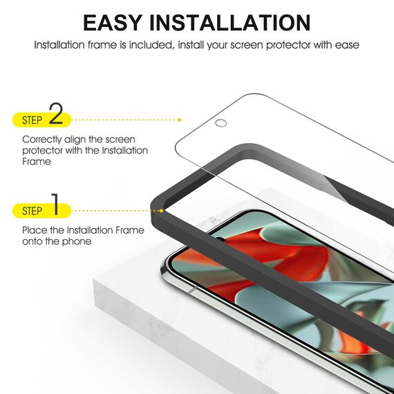 SPARIN Panzer Schutz Glas für Google Pixel 9 Pro XL（6.8”）, 3 Schutzglas und 2 Kamera Schutzfolie, mit Rahmen-Installationshilfe, 9H Härte, Kompatibel mit Fingerabdrucksensor (Packung mit 2)