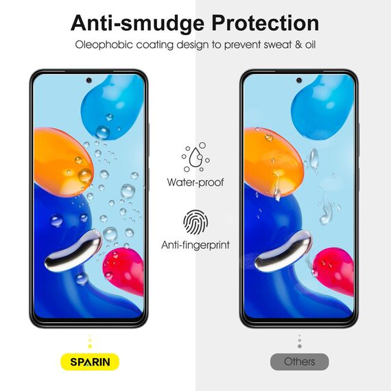 SPARIN Panzer Schutz Glas für Xiaomi Redmi Note 11 / 11S 4G, 2 Stück Displayschutz und Kameraschutz, Anti-Kratzer, Ultrabeständig