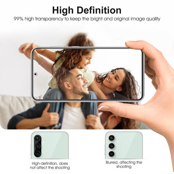 SPARIN Schutzfolie für Samsung Galaxy S23 FE Panzer Schutz Glas, mit Positionierhilfe, 2 Stück Schutzglas und 2 Stück Kameraschutz für Samsung S23 FE 5G, 6,4 Zoll, 9H Härte, HD-klar