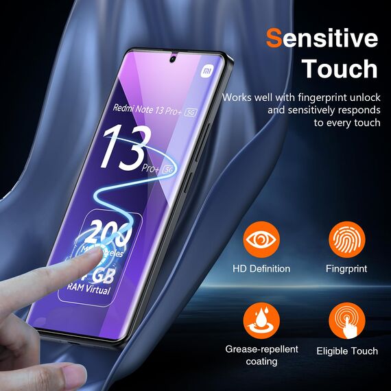 LK TPU Displayschutzfolie ist Kompatibel mit Redmi Note 13 Pro Plus, 3 Schutzfolien [Ohne Glas], 3D Gekrümmte Vollständige Abdeckung, HD Klar, Touch Screen Empfindlich